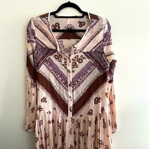Vintage Free People Dress pink and brown
